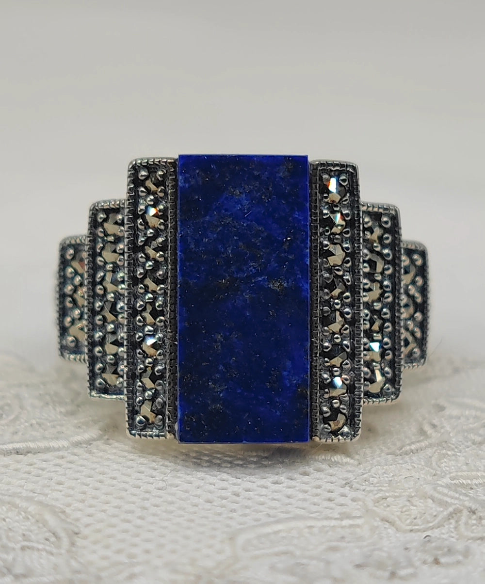 Bague Art Déco 1925 Lapis Lazuli
