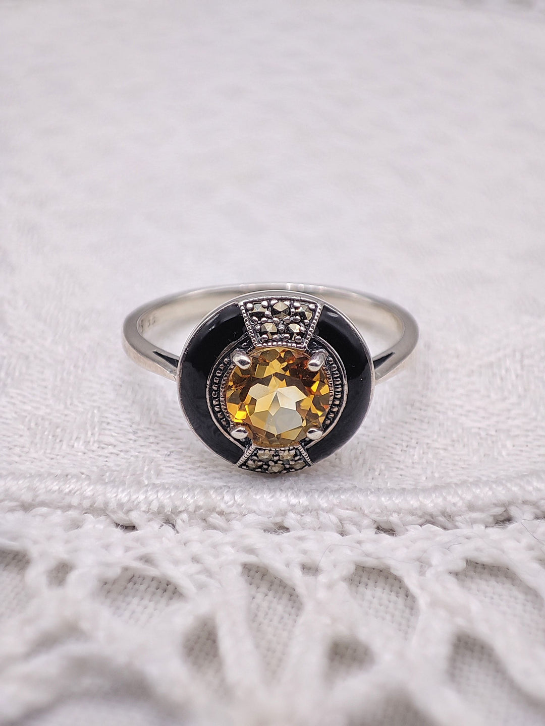 Bague Art Déco Citrine