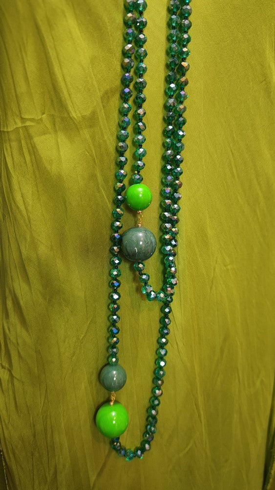 Robe Vert Pomme en Soie et Viscose