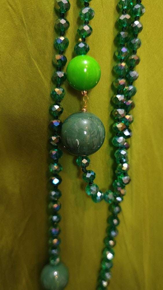 Robe Vert Pomme en Soie et Viscose