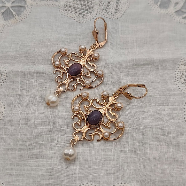 Boucles d'Oreilles Violetta - Baroque | Oro Rosso - Au Bonheur Des Dames Toulouse