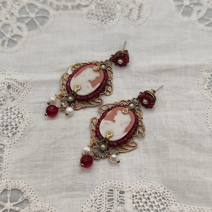 Boucles d'oreilles Livia - Baroque | Laiton, Perles et Camées