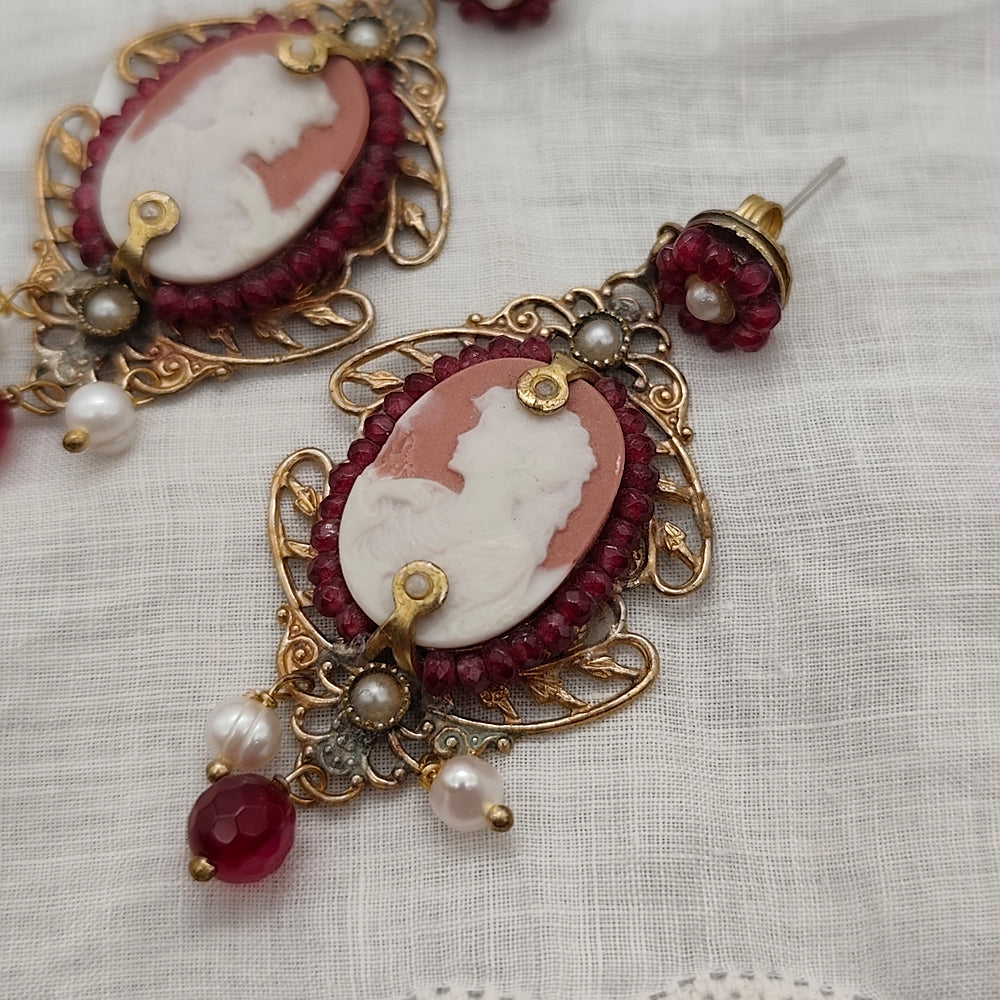 Boucles d'oreilles Livia - Baroque | Laiton, Perles et Camées
