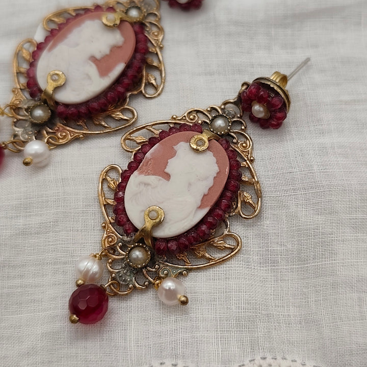 Boucles d'oreilles Livia - Baroque | Laiton, Perles et Camées