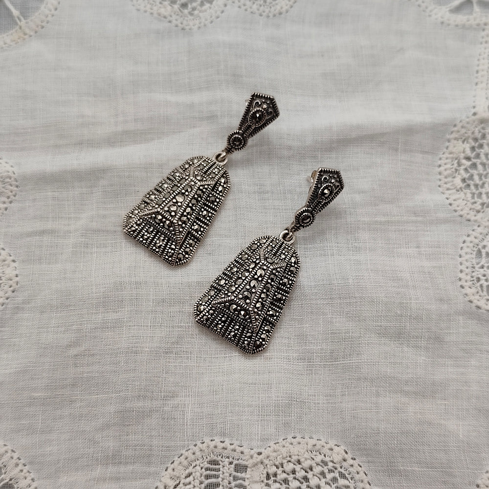 Boucles D'oreille Style Art Déco en Argent 925 - Au Bonheur Des Dames Toulouse