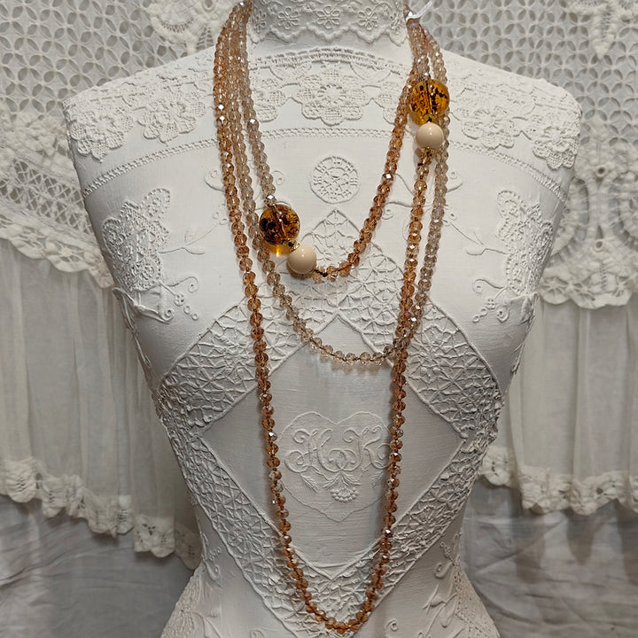 Collier Cristallo Lungo Bronzo - Fantaisie | Cristal et Résine