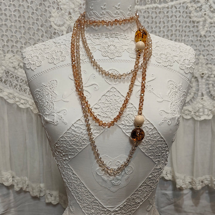 Collier Cristallo Lungo Bronzo - Fantaisie | Cristal et Résine