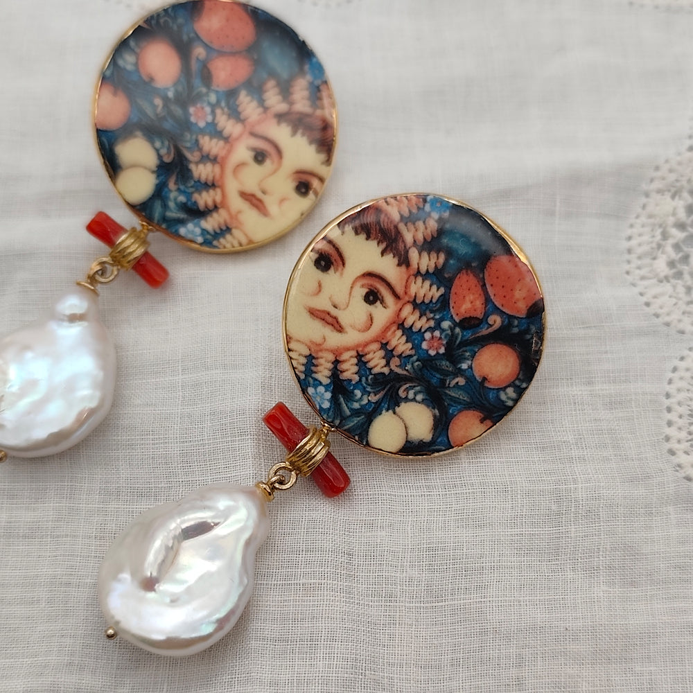 Boucles d'Oreilles Sole - Baroque | Vermeil, Corail et Perles - Au Bonheur Des Dames Toulouse - Boutique de Bijoux Baroque, Art Déco et Fantaisie. Livraison Offerte en France. IMG_20260204_150250