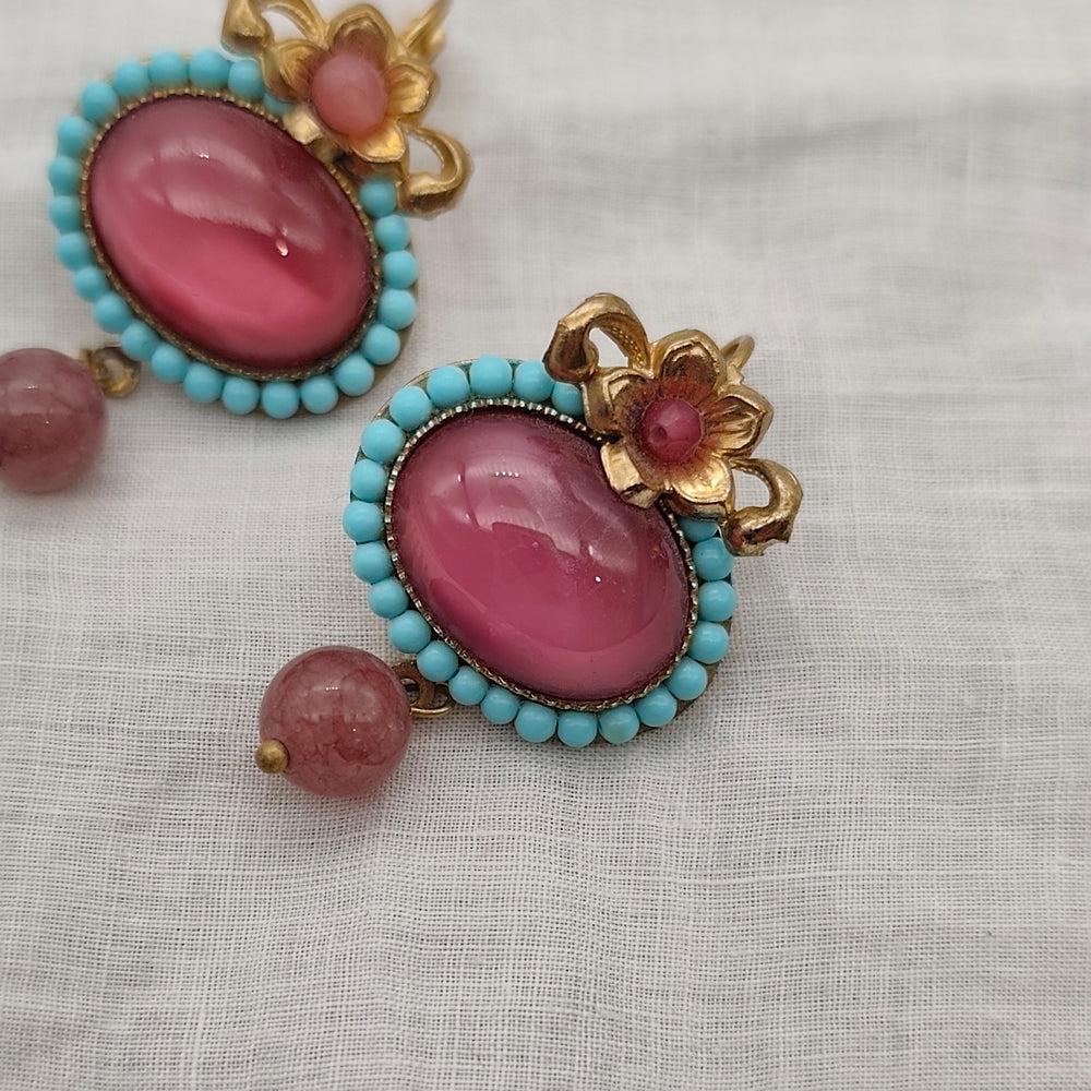 Boucles d'Oreilles Rosalinda - Baroque | Laiton et Verre - Au Bonheur Des Dames Toulouse