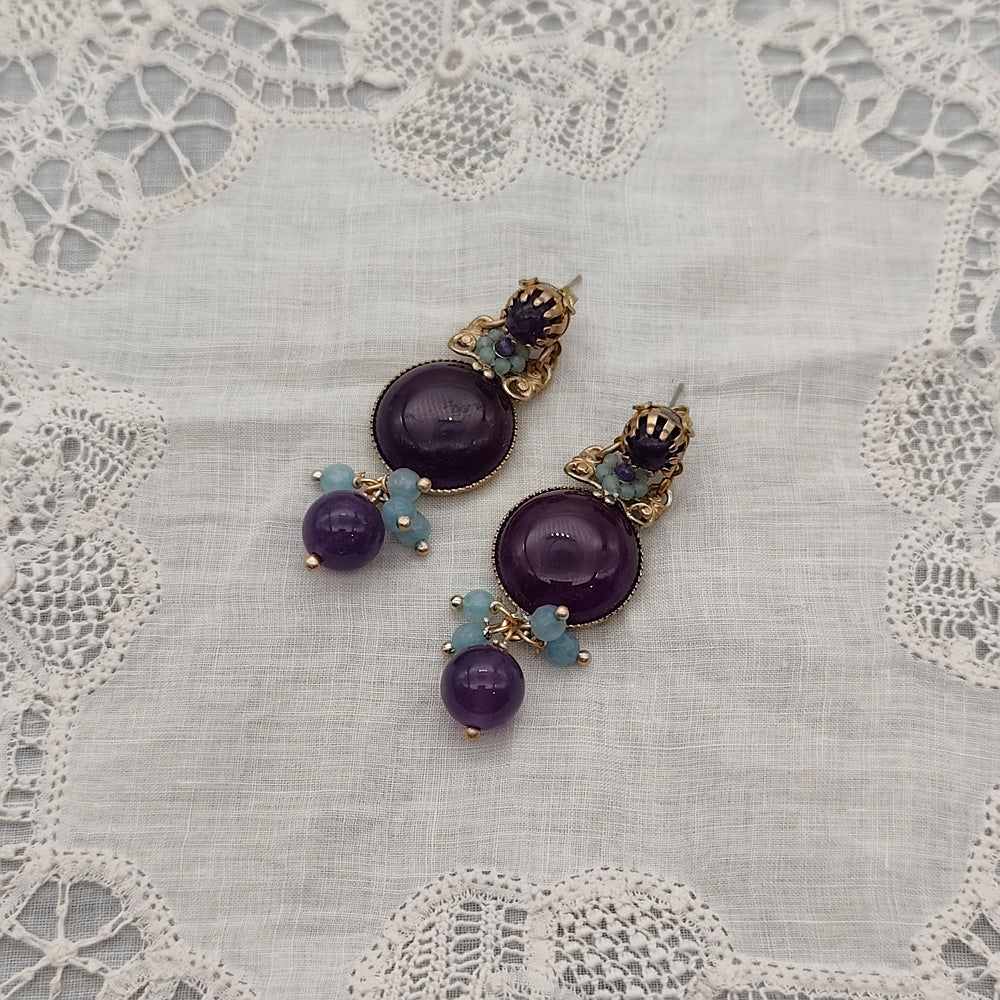 Boucles d'Oreilles Sveva - Baroque | Laiton et Verre - Au Bonheur Des Dames Toulouse - Boutique de Bijoux Baroque, Art Déco et Fantaisie. Livraison Offerte en France. IMG_20260204_150334