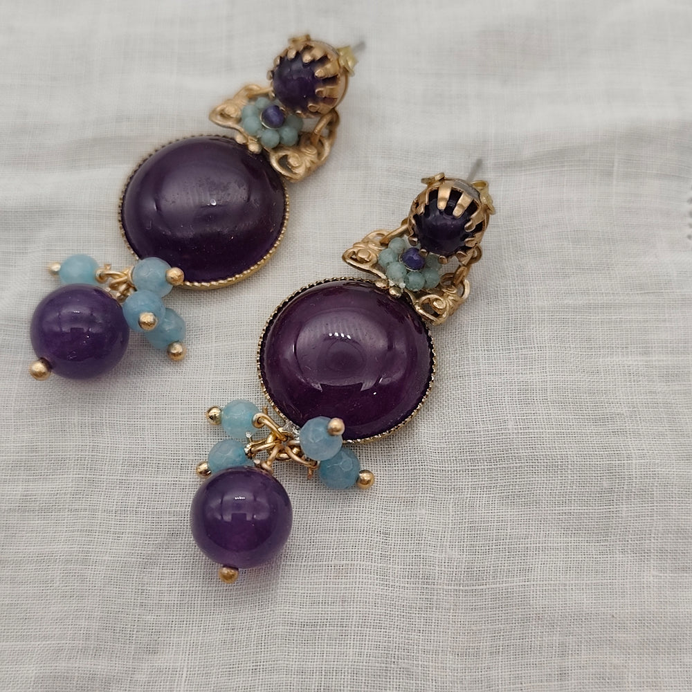 Boucles d'Oreilles Sveva - Baroque | Laiton et Verre - Au Bonheur Des Dames Toulouse - Boutique de Bijoux Baroque, Art Déco et Fantaisie. Livraison Offerte en France. IMG_20260204_150337