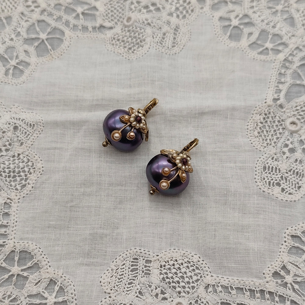 Boucles d'Oreilles Clizia - Baroque | Laiton et Perles - Au Bonheur Des Dames Toulouse