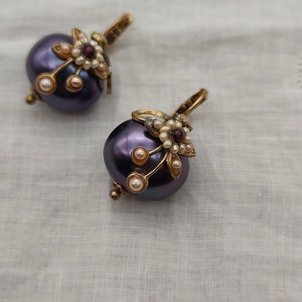 Boucles d'Oreilles Clizia - Baroque | Laiton et Perles - Au Bonheur Des Dames Toulouse