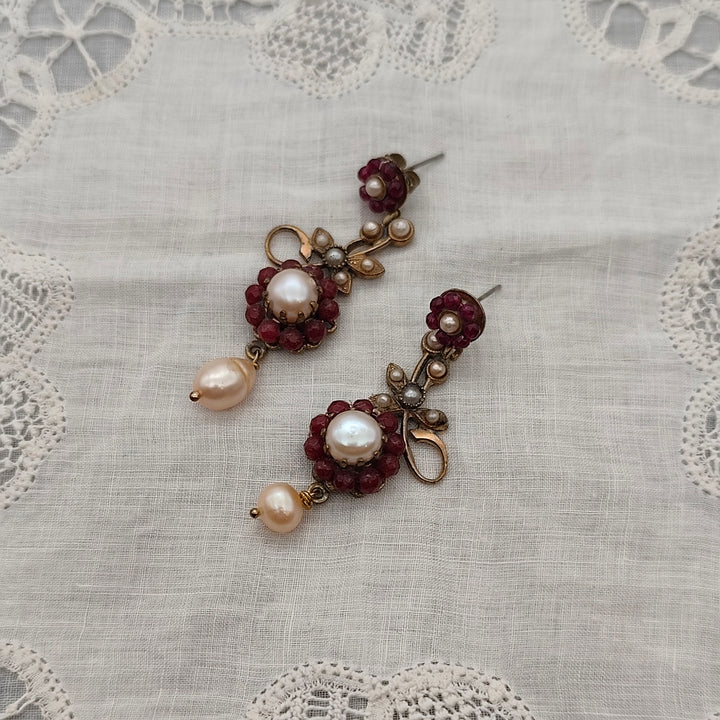 Boucles d'Oreilles Nerea - Baroque | Laiton et Perles - Au Bonheur Des Dames Toulouse - Boutique de Bijoux Baroque, Art Déco et Fantaisie. Livraison Offerte en France. IMG_20260204_150630