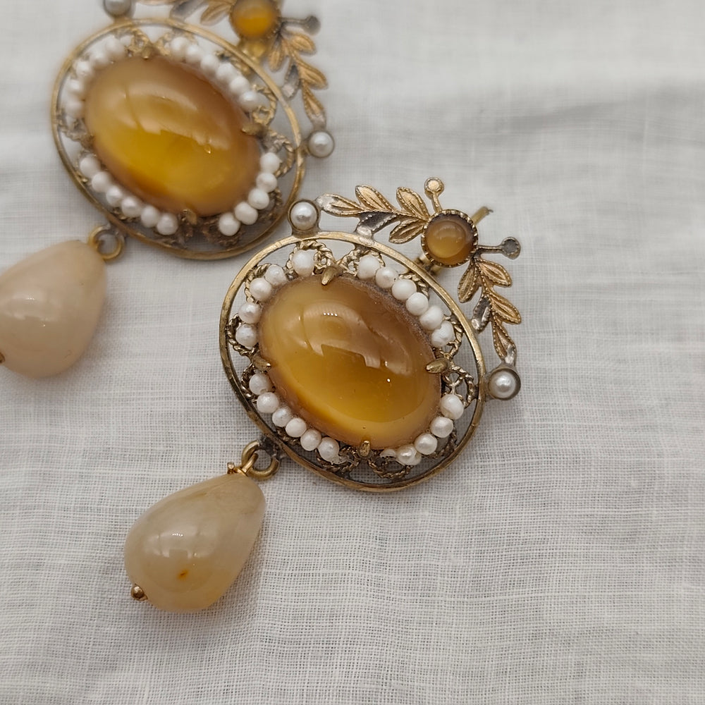 Boucles d'Oreilles Penelope - Baroque | Laiton, Verre et Perles - Au Bonheur Des Dames Toulouse - Boutique de Bijoux Baroque, Art Déco et Fantaisie. Livraison Offerte en France. IMG_20260204_150700