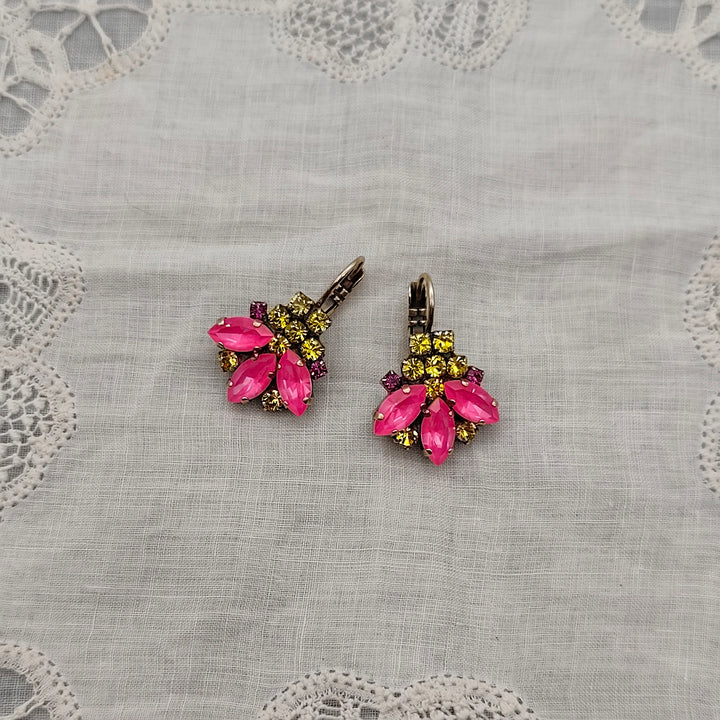 Boucles d'Oreilles Lysandra - Fantaisie | Rose et Jaune - Au Bonheur Des Dames Toulouse