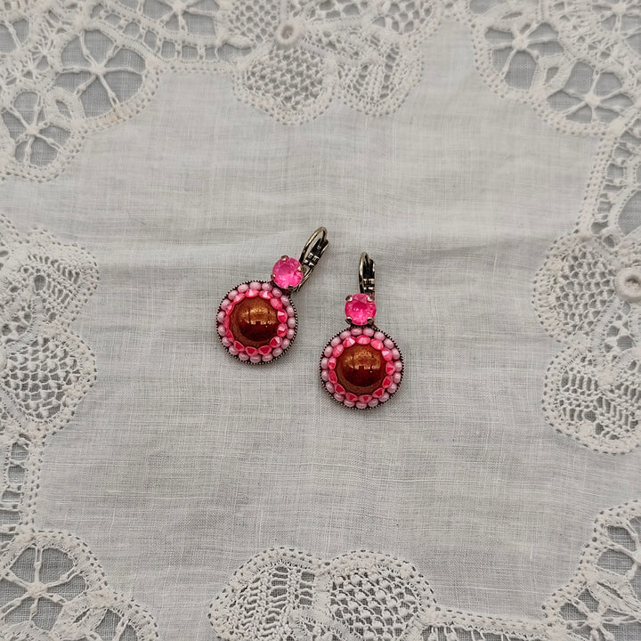 Boucles d'Oreilles Cléo - Fantaisie | Fuchsia, Rose et Rouge - Au Bonheur Des Dames Toulouse