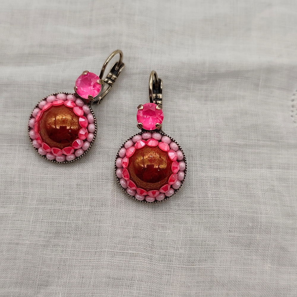 Boucles d'Oreilles Cléo - Fantaisie | Fuchsia, Rose et Rouge - Au Bonheur Des Dames Toulouse