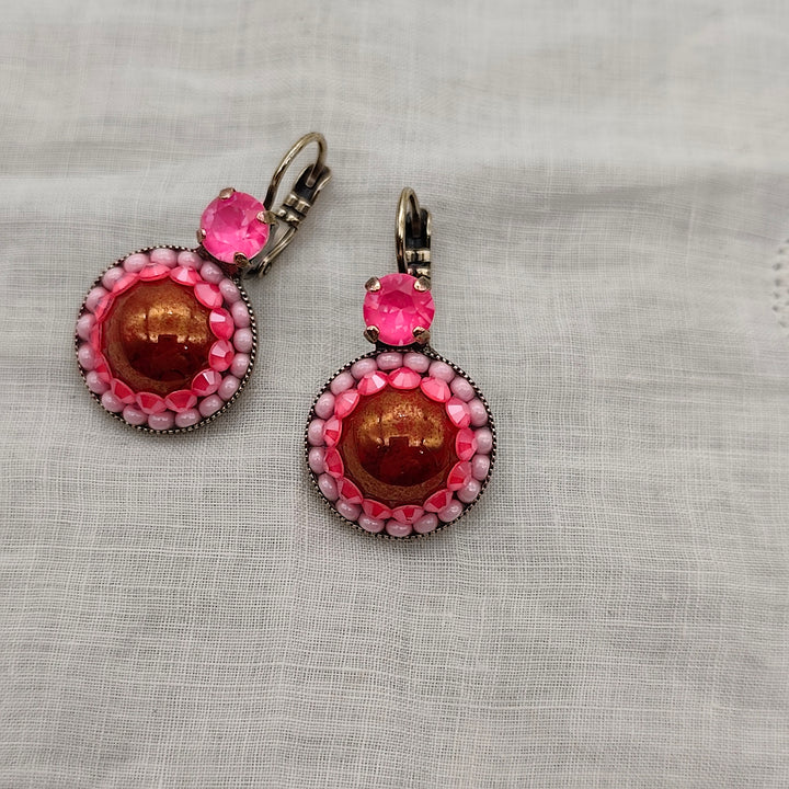 Boucles d'Oreilles Cléo - Fantaisie | Fuchsia, Rose et Rouge - Au Bonheur Des Dames Toulouse