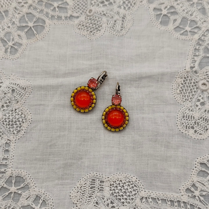Boucles d'Oreilles Cléo - Fantaisie | Orange et Jaune - Au Bonheur Des Dames Toulouse