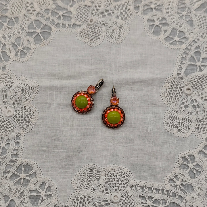 Boucles d'Oreilles Cléo - Fantaisie | Vert Pomme et Orange - Au Bonheur Des Dames Toulouse