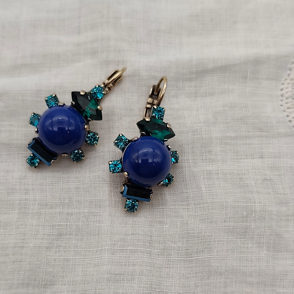 Boucles d'Oreilles Calypso - Fantaisie | Bleu et Vert - Au Bonheur Des Dames Toulouse