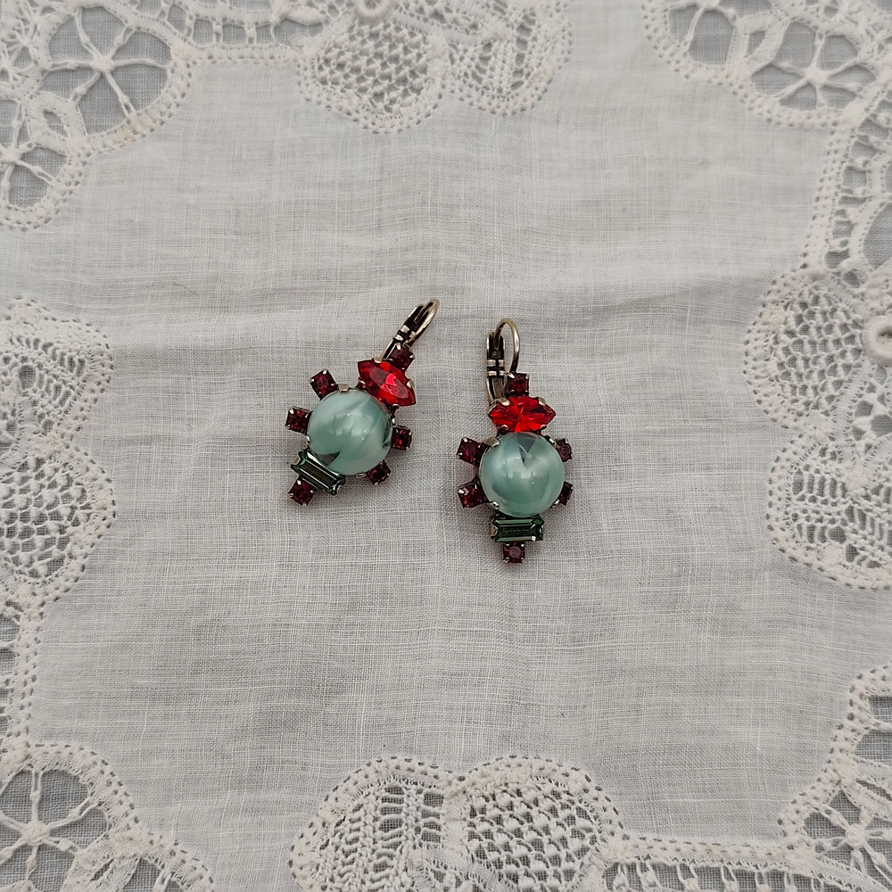 Boucles d'Oreilles Calyspo - Fantaisie | Turquoise et Rouge - Au Bonheur Des Dames Toulouse