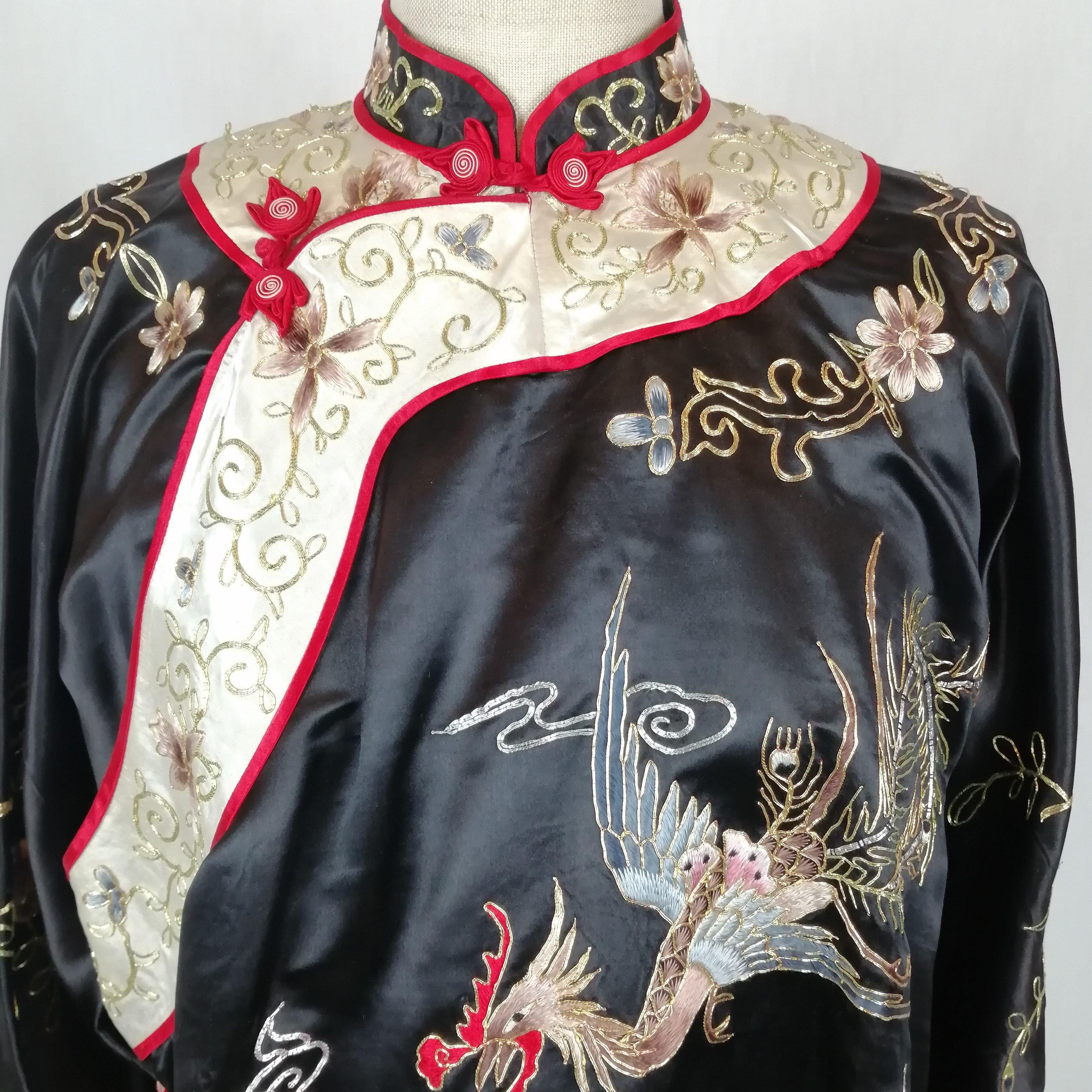Coq et dragon - Tenue Ancienne - Au Bonheur Des Dames Toulouse - ABDD - Kimono, Soie, Vintage, Vêtement